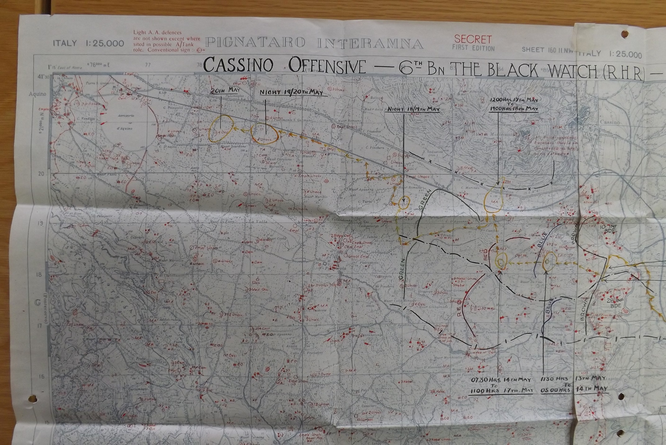 Extract from 6 Bn Black Watch Cassino Battle Map